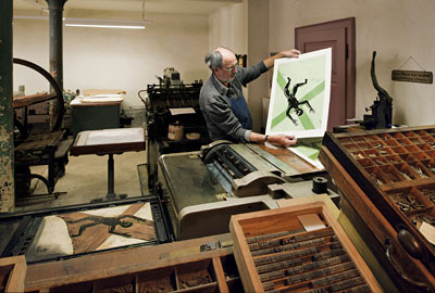 Foto: Harald Wenzel-Orf Innenansicht: Pavillon-Presse Weimar – Druckgrafisches Museum
