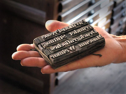 Pavillon-Presse Weimar als Handsatz